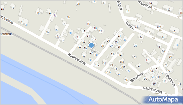 Starachowice, Nadrzeczna, 17, mapa Starachowic