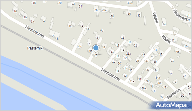 Starachowice, Nadrzeczna, 7, mapa Starachowic