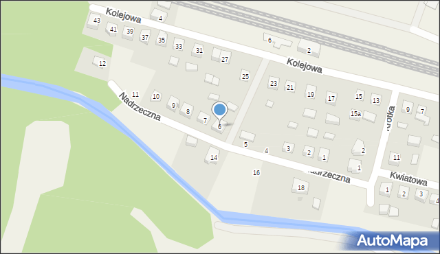 Stare Juchy, Nadrzeczna, 6, mapa Stare Juchy