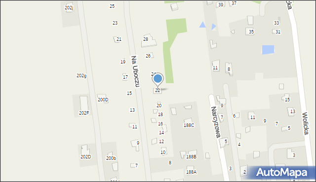 Stare Załubice, Na Uboczu, 22, mapa Stare Załubice