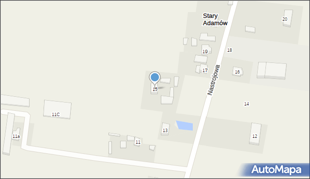 Stary Adamów, Nastrojowa, 15, mapa Stary Adamów