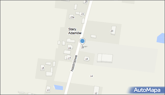 Stary Adamów, Nastrojowa, 18, mapa Stary Adamów