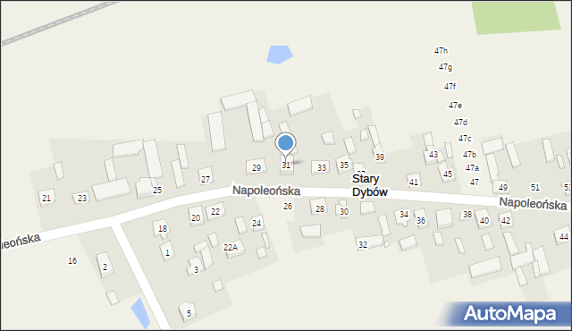 Stary Dybów, Napoleońska, 31, mapa Stary Dybów