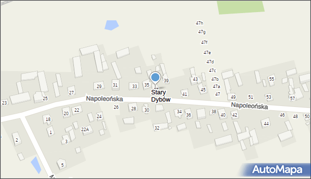 Stary Dybów, Napoleońska, 37, mapa Stary Dybów