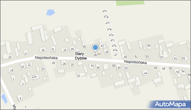 Stary Dybów, Napoleońska, 41, mapa Stary Dybów