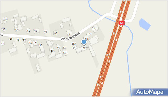 Stary Dybów, Napoleońska, 66, mapa Stary Dybów