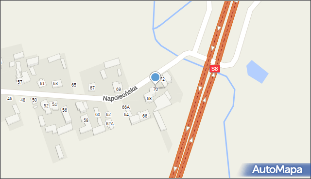 Stary Dybów, Napoleońska, 70, mapa Stary Dybów