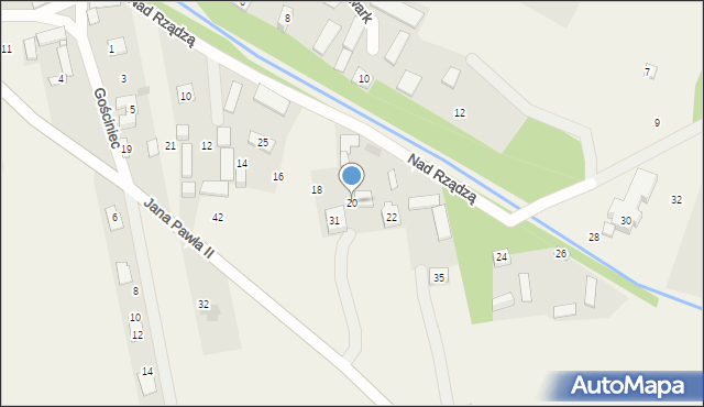 Stary Kraszew, Nad Rządzą, 20, mapa Stary Kraszew