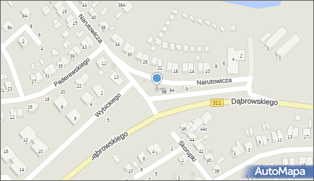 Stęszew, Narutowicza Gabriela, 9C, mapa Stęszew