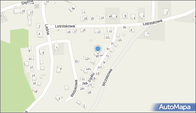 Strzegomiany, Na Stoku, 8/l, mapa Strzegomiany