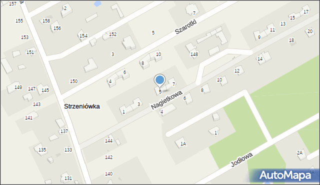 Strzeniówka, Nagietkowa, 5, mapa Strzeniówka