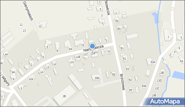 Sulechów, Narutowicza Gabriela, 11A, mapa Sulechów