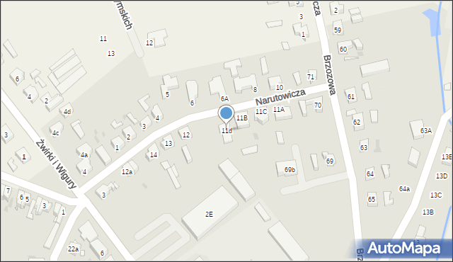 Sulechów, Narutowicza Gabriela, 11d, mapa Sulechów
