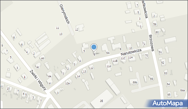 Sulechów, Narutowicza Gabriela, 6, mapa Sulechów