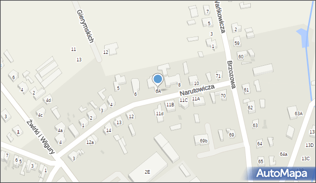 Sulechów, Narutowicza Gabriela, 6A, mapa Sulechów