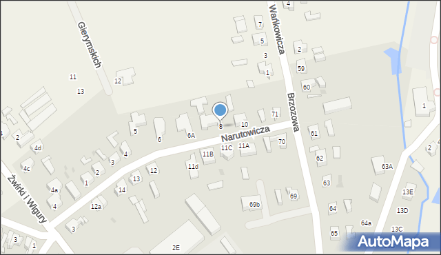 Sulechów, Narutowicza Gabriela, 8, mapa Sulechów