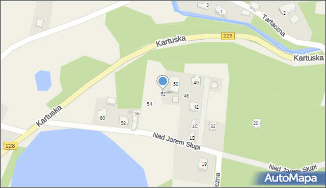 Sulęczyno, Nad Jarem Słupi, 52, mapa Sulęczyno