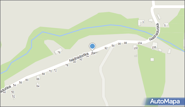 Sulejów, Nadradońka, 18A, mapa Sulejów