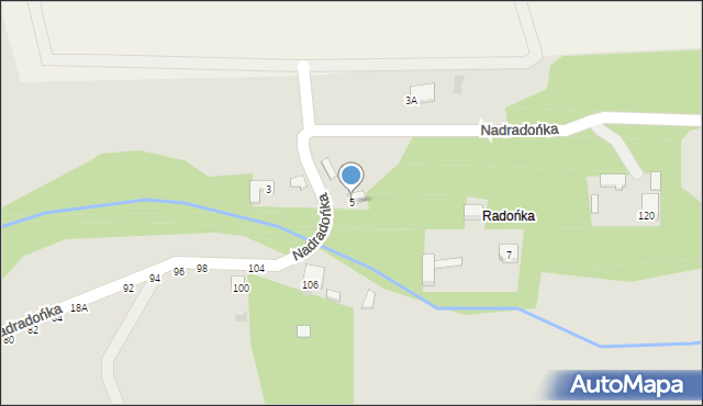 Sulejów, Nadradońka, 5, mapa Sulejów