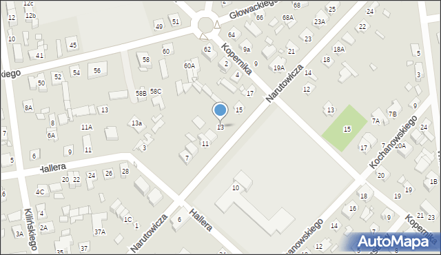 Sulejówek, Narutowicza Gabriela, 13, mapa Sulejówek