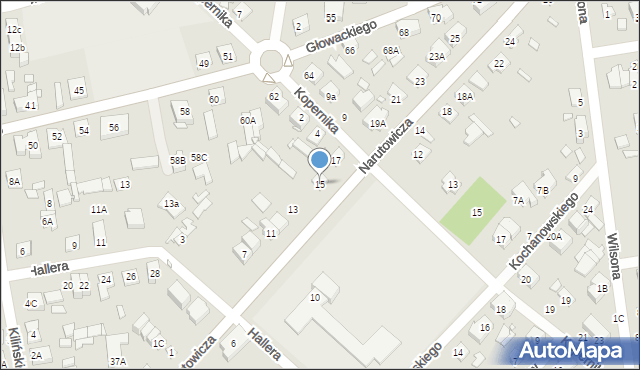 Sulejówek, Narutowicza Gabriela, 15, mapa Sulejówek