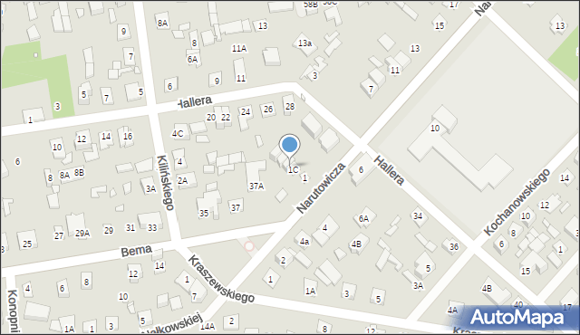 Sulejówek, Narutowicza Gabriela, 1D, mapa Sulejówek