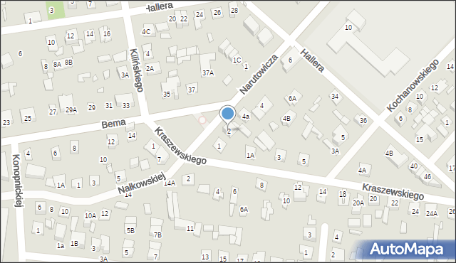 Sulejówek, Narutowicza Gabriela, 2, mapa Sulejówek