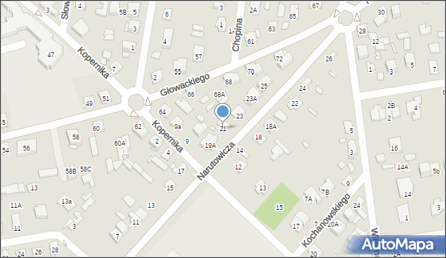 Sulejówek, Narutowicza Gabriela, 21, mapa Sulejówek