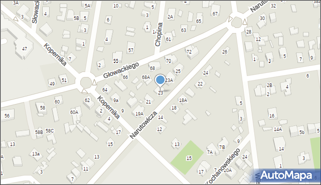 Sulejówek, Narutowicza Gabriela, 23, mapa Sulejówek