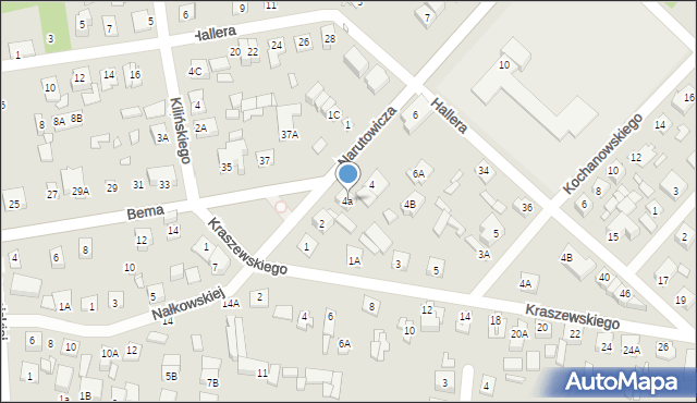 Sulejówek, Narutowicza Gabriela, 4a, mapa Sulejówek