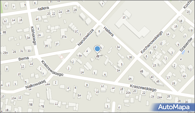 Sulejówek, Narutowicza Gabriela, 4B, mapa Sulejówek