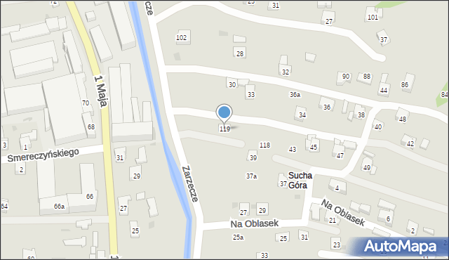 Sułkowice, Na Oblasek, 119, mapa Sułkowice