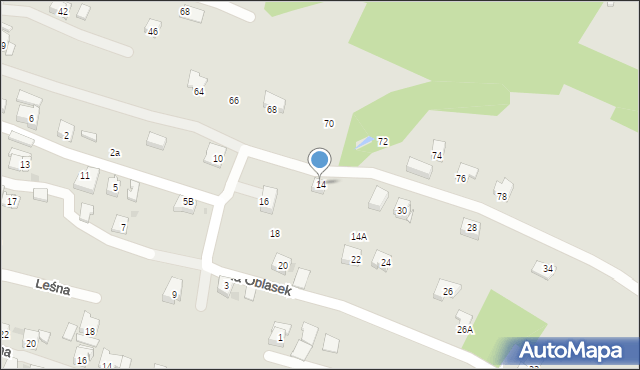 Sułkowice, Na Oblasek, 14, mapa Sułkowice
