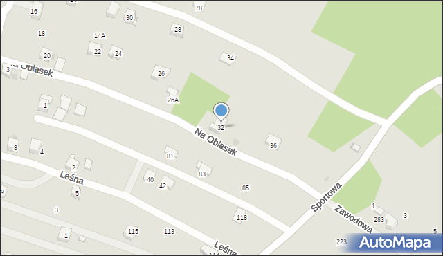 Sułkowice, Na Oblasek, 32, mapa Sułkowice