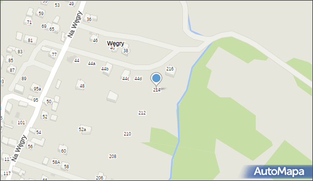 Sułkowice, Na Węgry, 214, mapa Sułkowice