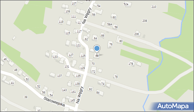 Sułkowice, Na Węgry, 68, mapa Sułkowice