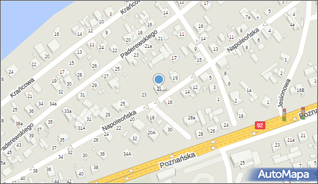 Swarzędz, Napoleońska, 21a, mapa Swarzędz