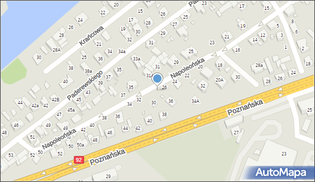 Swarzędz, Napoleońska, 28, mapa Swarzędz