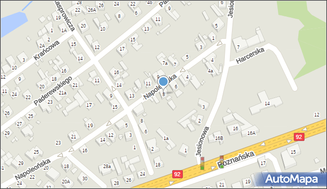 Swarzędz, Napoleońska, 8, mapa Swarzędz