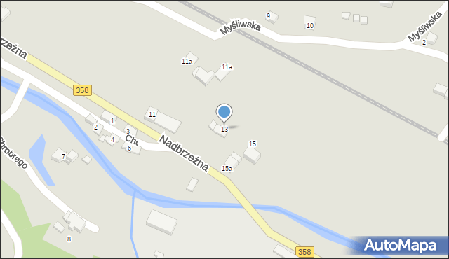 Świeradów-Zdrój, Nadbrzeżna, 13, mapa Świeradów-Zdrój