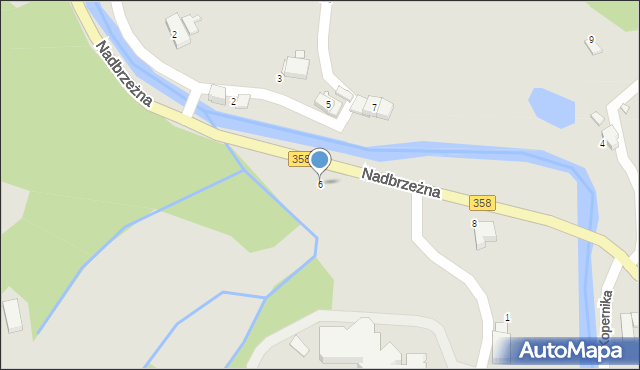 Świeradów-Zdrój, Nadbrzeżna, 6, mapa Świeradów-Zdrój