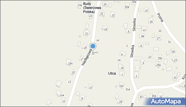 Świerzowa Polska, Nadłąkowa, 12, mapa Świerzowa Polska