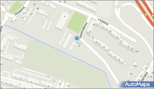 Świętochłowice, Nastolatków, 21, mapa Świętochłowice