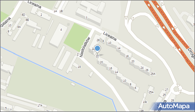 Świętochłowice, Nastolatków, 22, mapa Świętochłowice