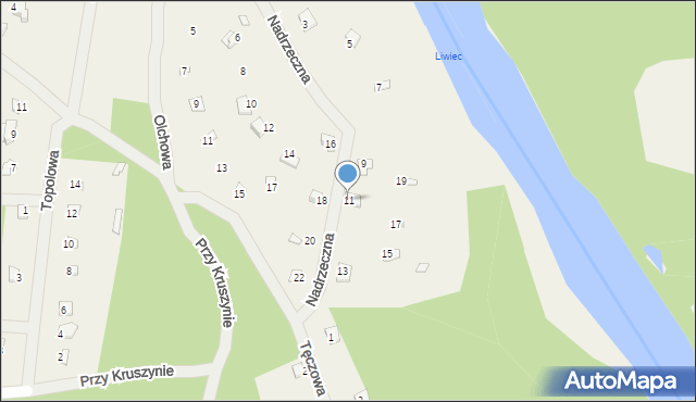 Świniotop, Nadrzeczna, 11, mapa Świniotop