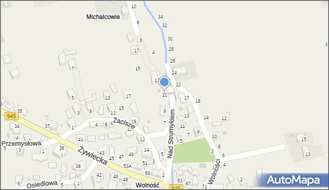 Świnna, Nad Strumykiem, 11, mapa Świnna