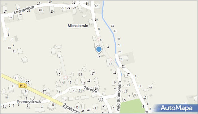 Świnna, Nad Strumykiem, 15, mapa Świnna