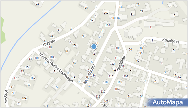 Szaflary, Na Potoczku, 4, mapa Szaflary