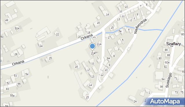 Szaflary, Nadwodnia, 11A, mapa Szaflary