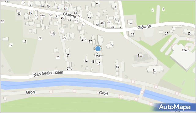 Szczawnica, Nad Grajcarkiem, 45A, mapa Szczawnica